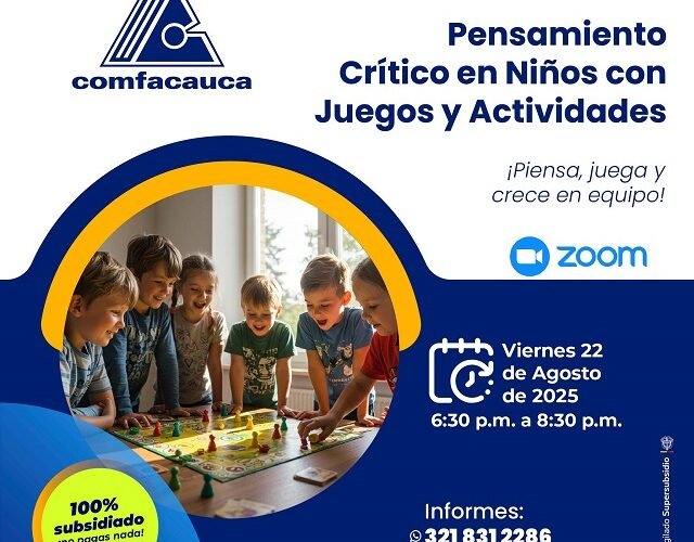 ¡Aprende jugando! Comfacauca te invita a un taller virtual para estimular el desarrollo de los niños
