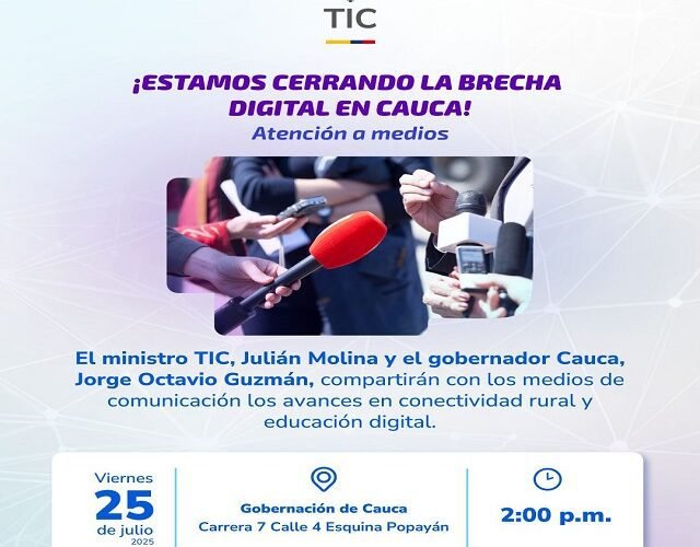 ¡Avances en conectividad y educación digital! Rueda de prensa con el Ministro TIC y Gobernador del Cauca