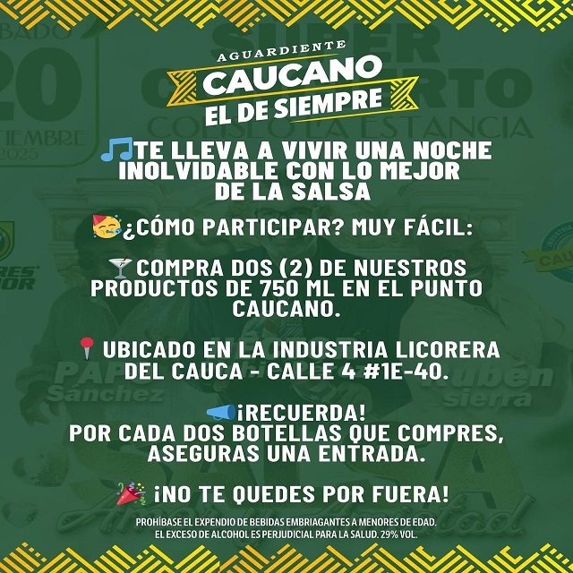 ¡El de siempre te lleva al concierto de Salsa, Amor y Amistad en Popayán!