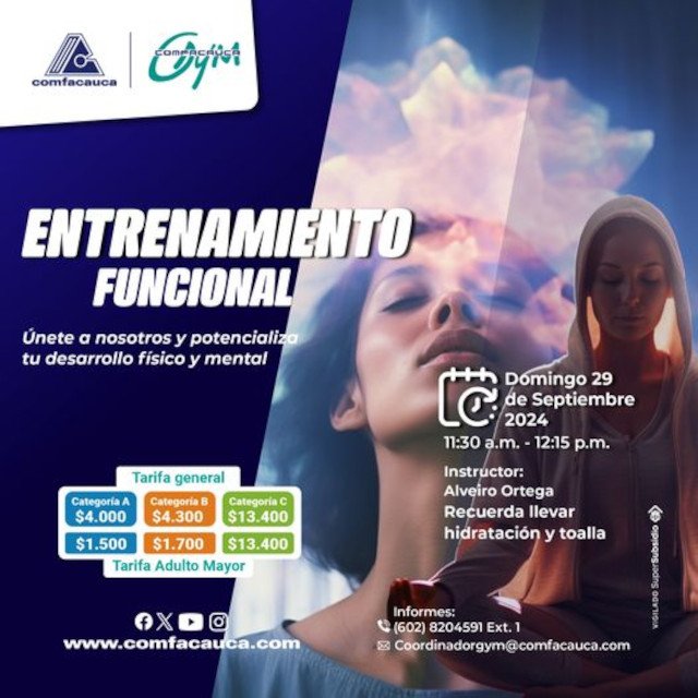 ¡Entrenamiento Funcional en la Villa Olímpica este 29 de septiembre! - Comfacauca