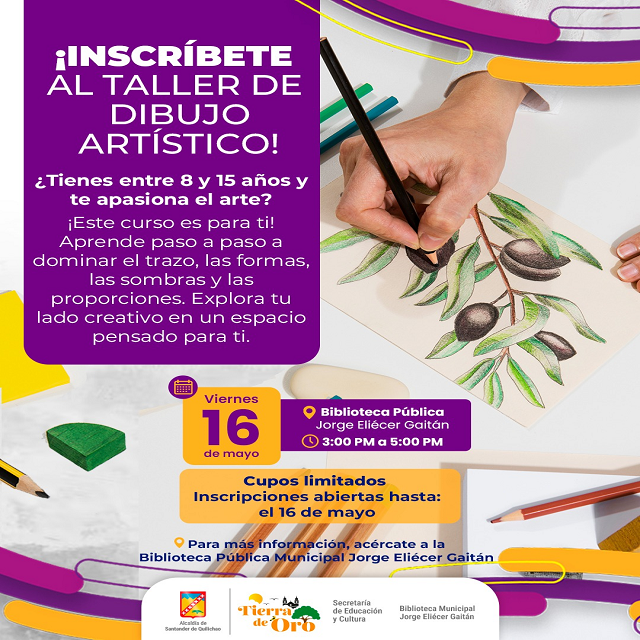 ¡Explora tu talento artístico en Quilichao! Taller de dibujo gratuito para niños y niñas