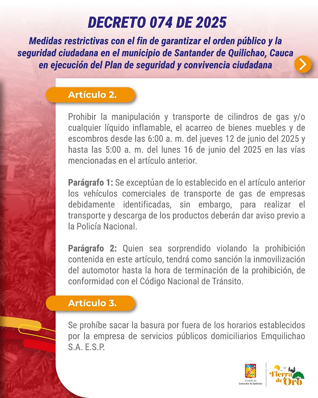 ¡Atención Quilichao! Restricciones de movilidad y parqueo en el centro de la ciudad