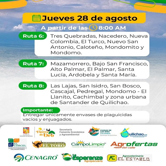 ¡Por un campo más limpio! Quilichao realiza jornada de recolección de envases de plaguicidas