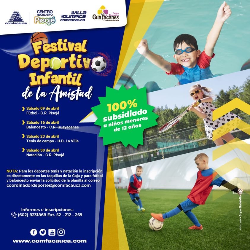 ¡Queremos que tu hijo refuerce sus hábitos deportivos! - Comfacauca