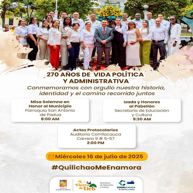 ¡Quilichao de fiesta! El municipio celebra por lo alto sus 270 años con una gran agenda cultural