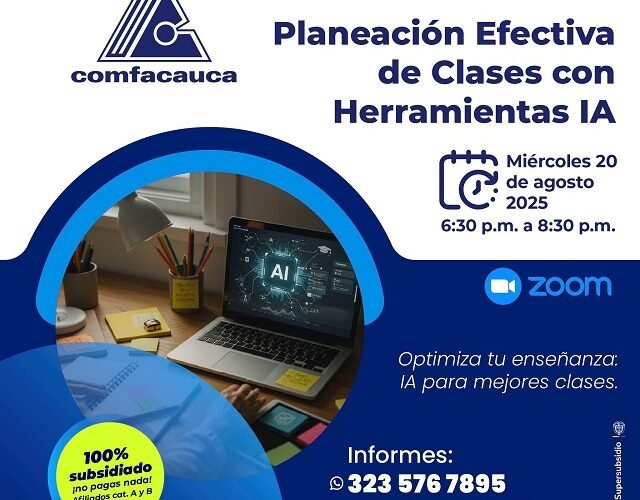 ¡Revoluciona tu clase con IA! Comfacauca ofrece un taller gratuito para educadores