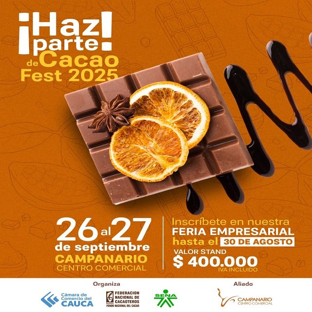 ¡Sé protagonista del CacaoFest 2025! Inscríbete en la feria empresarial y proyecta tu negocio