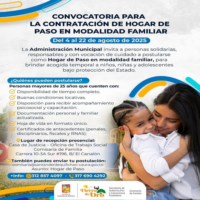 ¡Tu hogar puede cambiar vidas! La Comisaría de Familia invita a postularse como Hogar de Paso