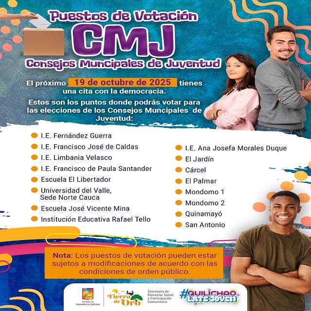 ¡Tu voz cuenta! Elige a los Consejos Municipales de Juventud este 19 de octubre