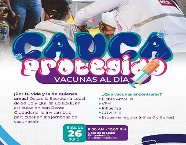¡Vacúnate gratis este sábado! Gran jornada de salud en Santander de Quilichao